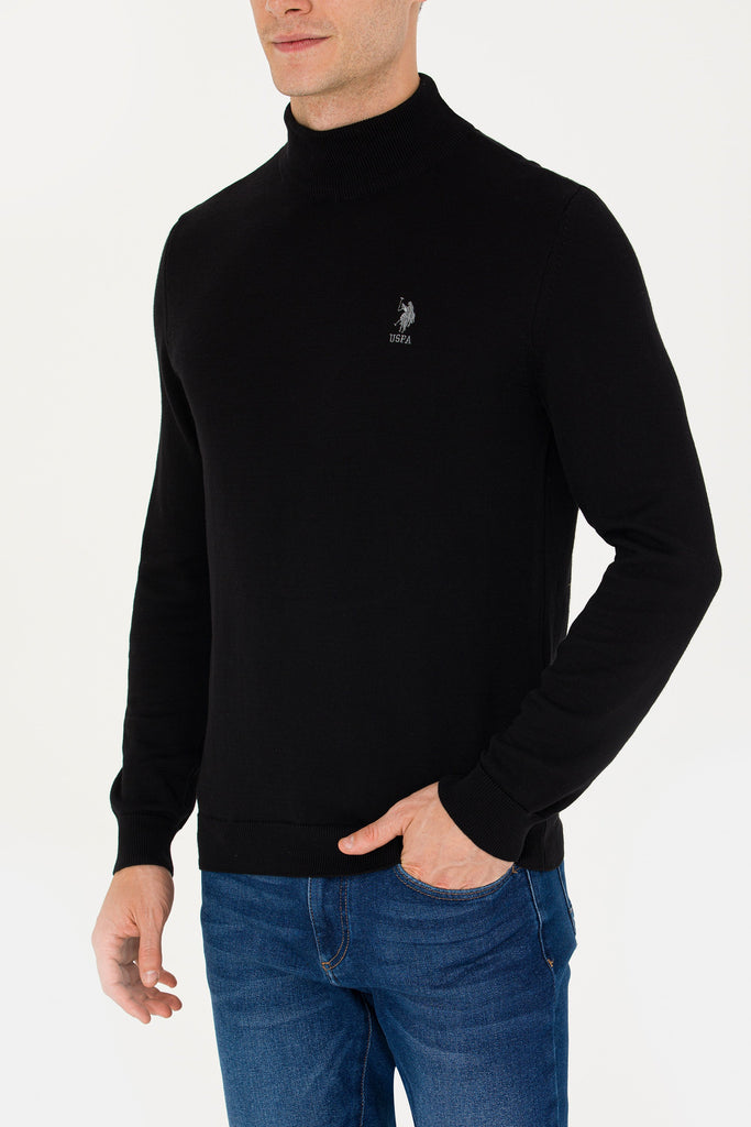 U.S. Polo Assn. crni muški džemper sa visokim ovratnikom