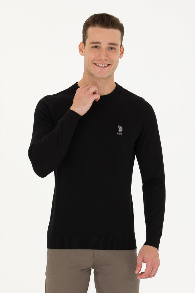 U.S. Polo Assn. crni muški džemper s visokim ovratnikom