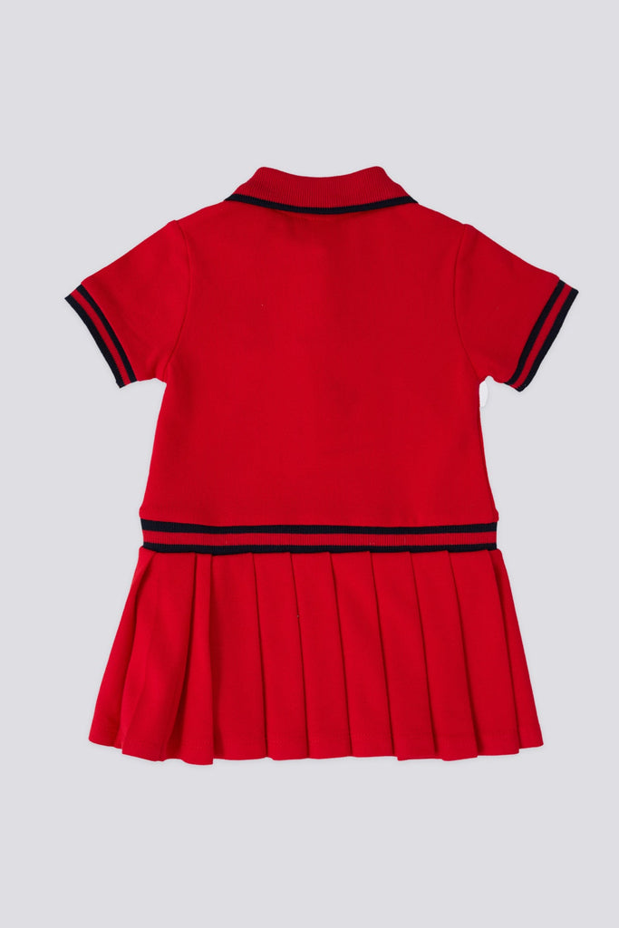 U.S. Polo Assn. crvena haljina sa suknjičem za bebe