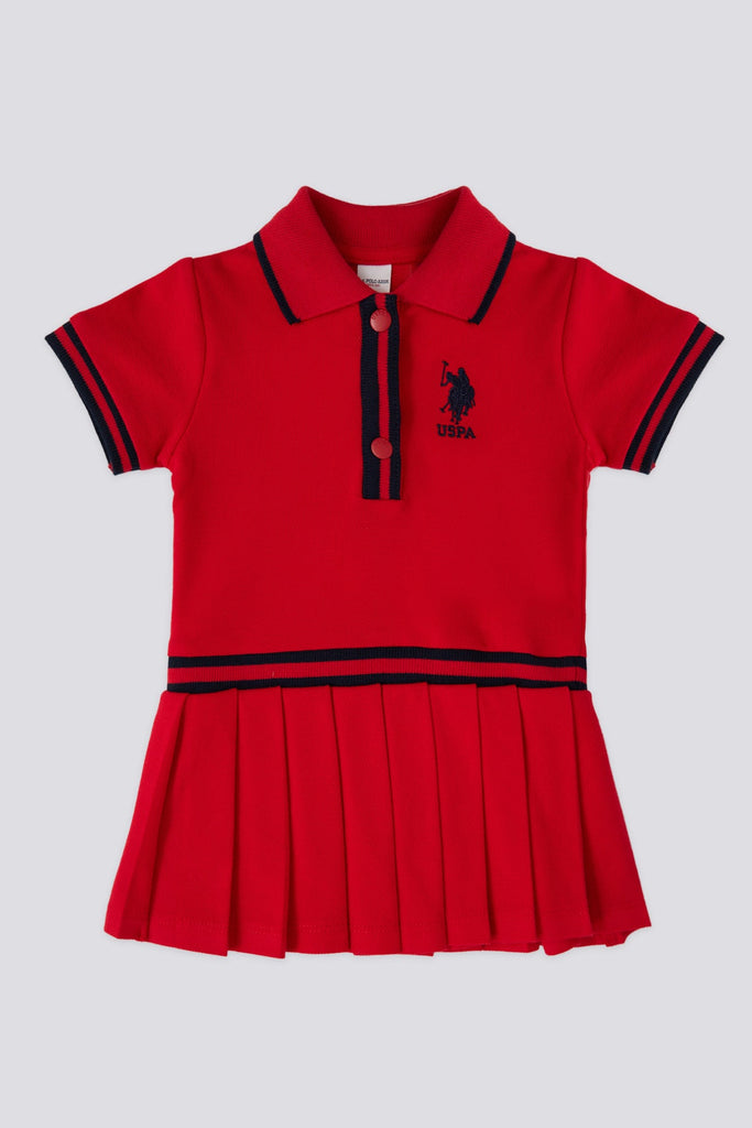 U.S. Polo Assn. crvena haljina sa suknjičem za bebe