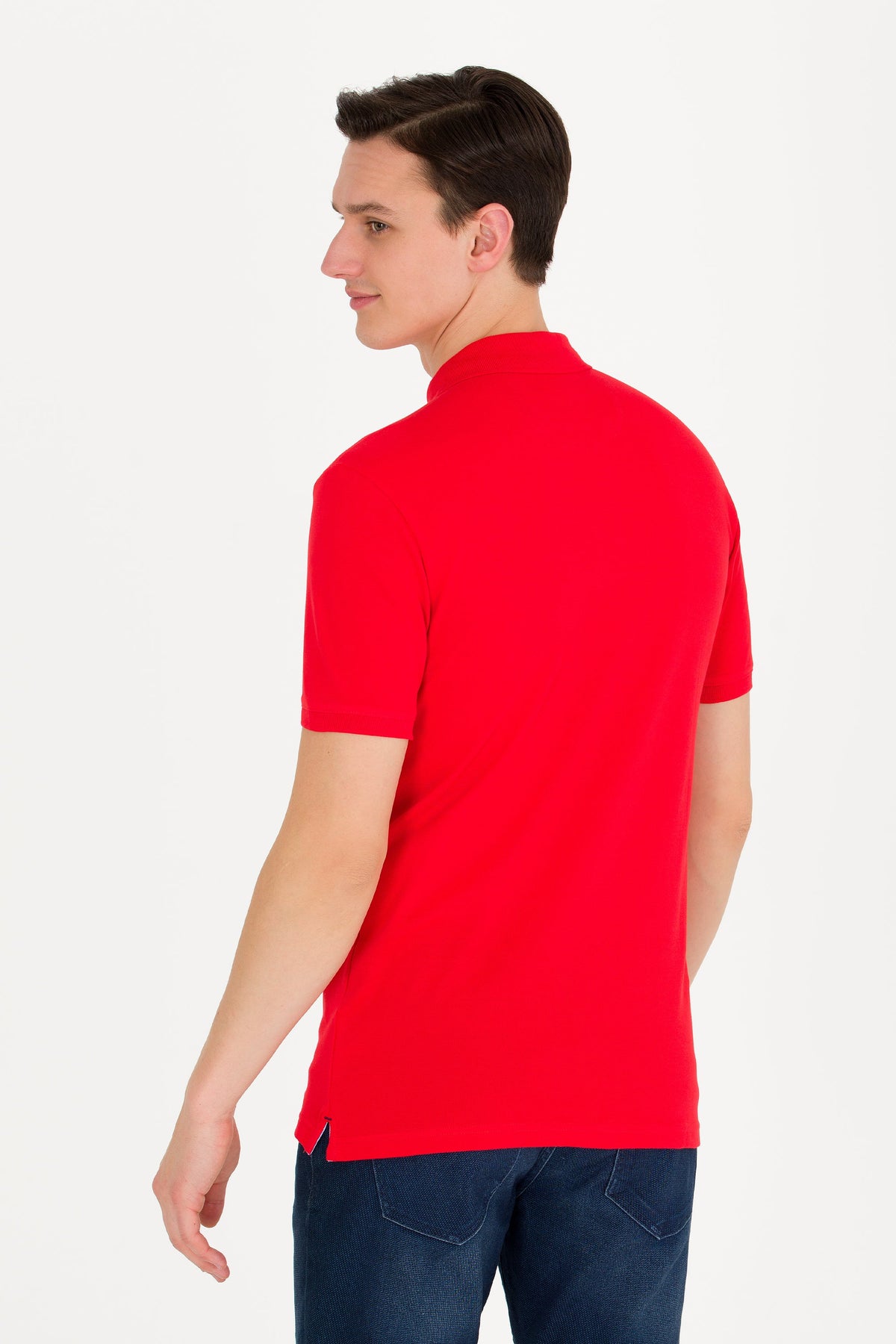 U.S. Polo Assn. crvena muška majica kontrastnog detalja