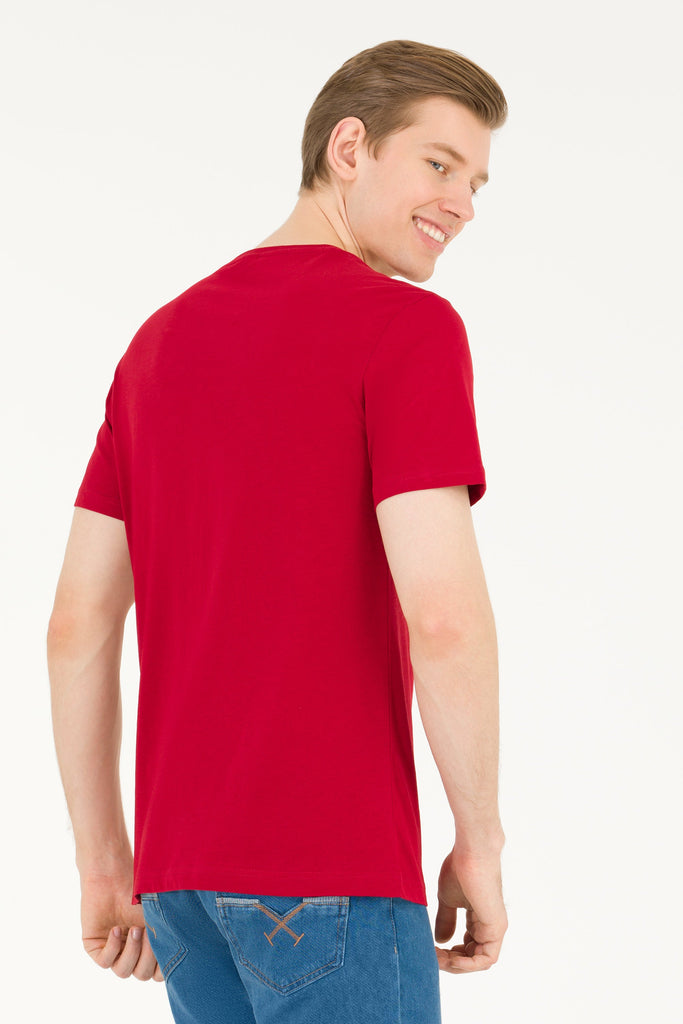 U.S. Polo Assn. crvena muška majica s velikim natpisom