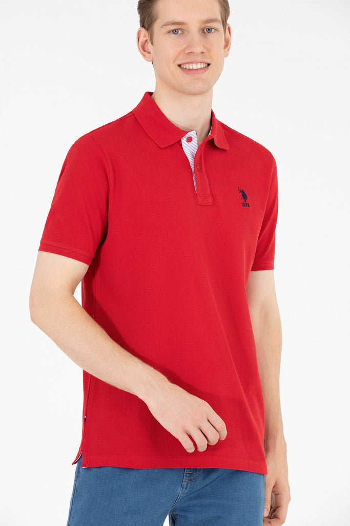 U.S. Polo Assn. crvena muška majica sa kontrastnim logom