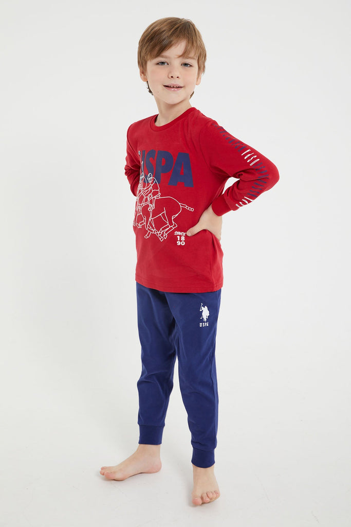 U.S. Polo Assn. crvena pidžama za dječake (US1150-4-Red) 1