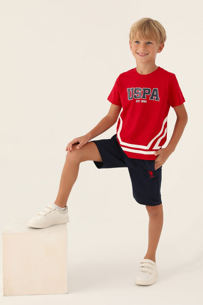 U.S. Polo Assn. SPORTY crveni komplet za dječake-[SKU]