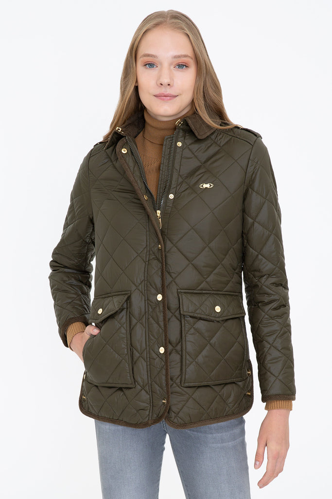 U.S. Polo Assn. khaki ženska jakna s prošivima