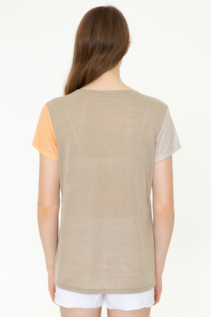 U.S. Polo Assn. khaki ženska majica s blok bojama
