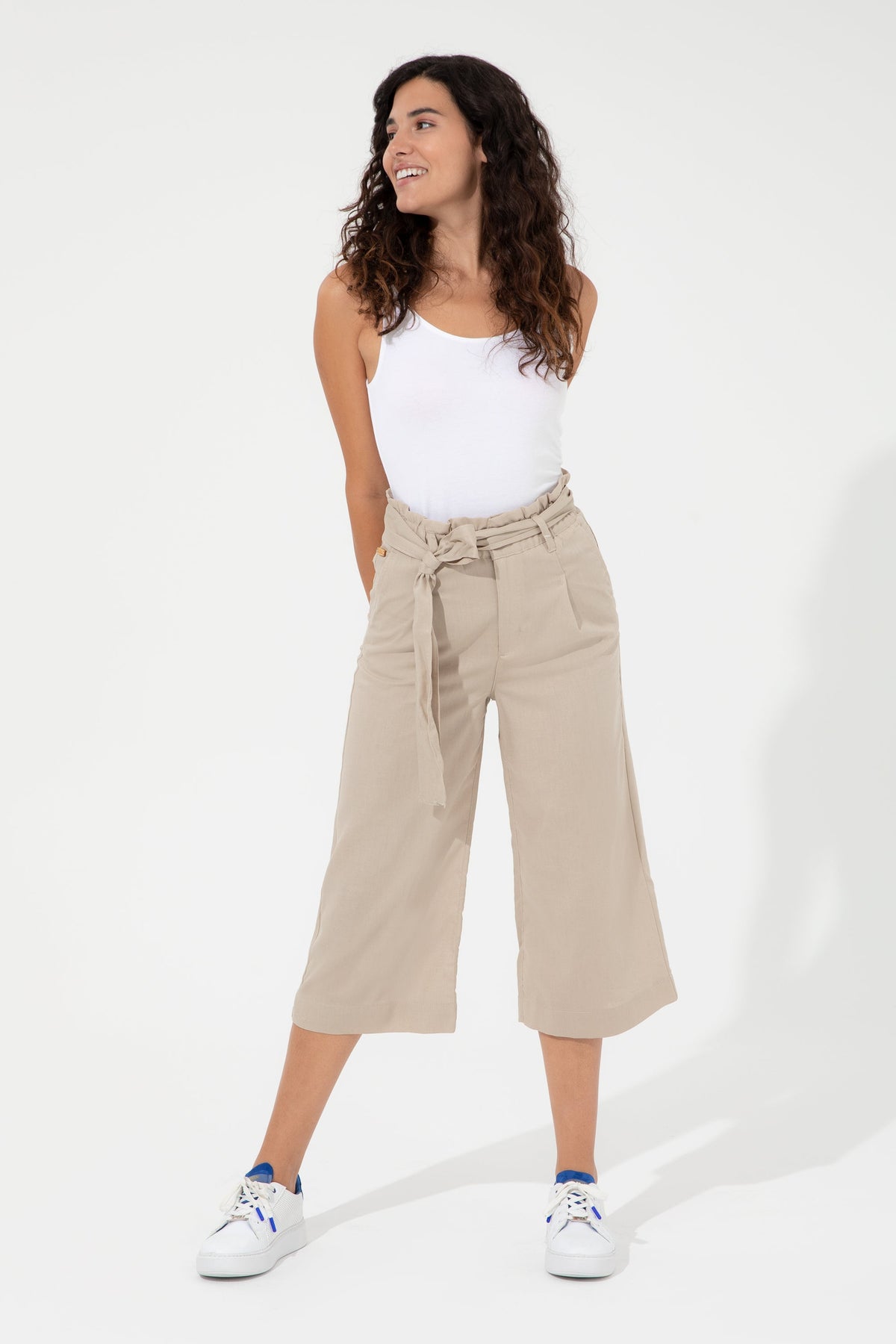 U.S. Polo Assn. khaki ženske pantalone sa pojasom