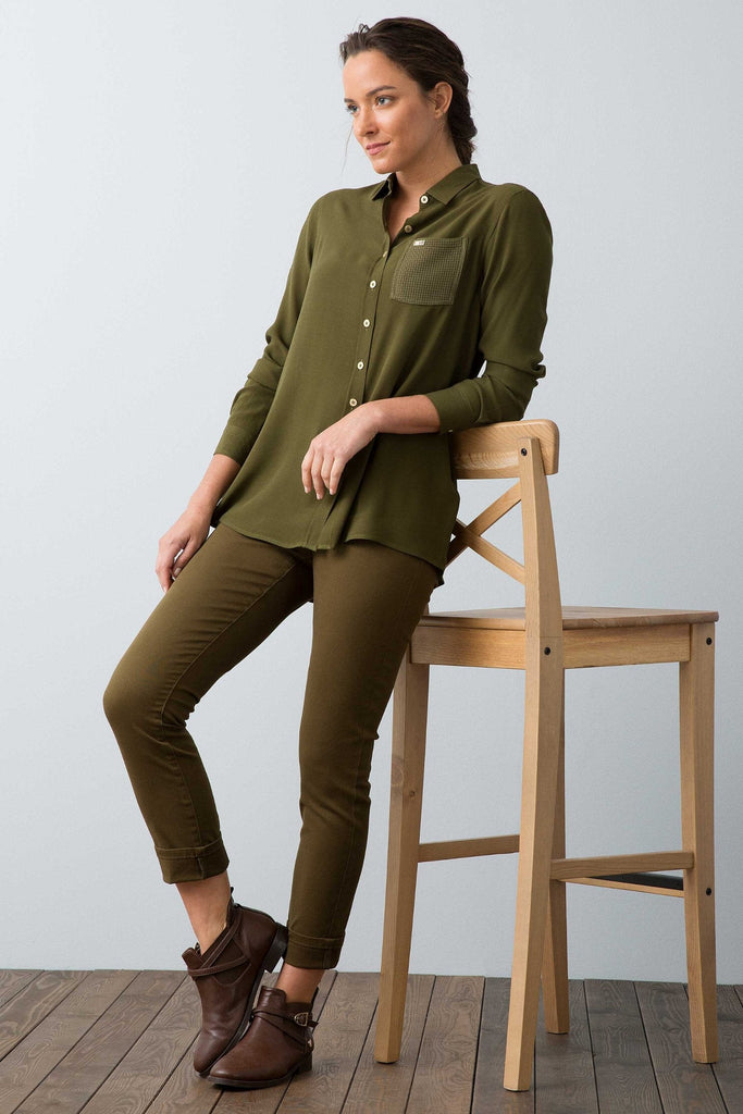 U.S. Polo Assn. khaki zelene ženske pantalone (506438VR111) 1