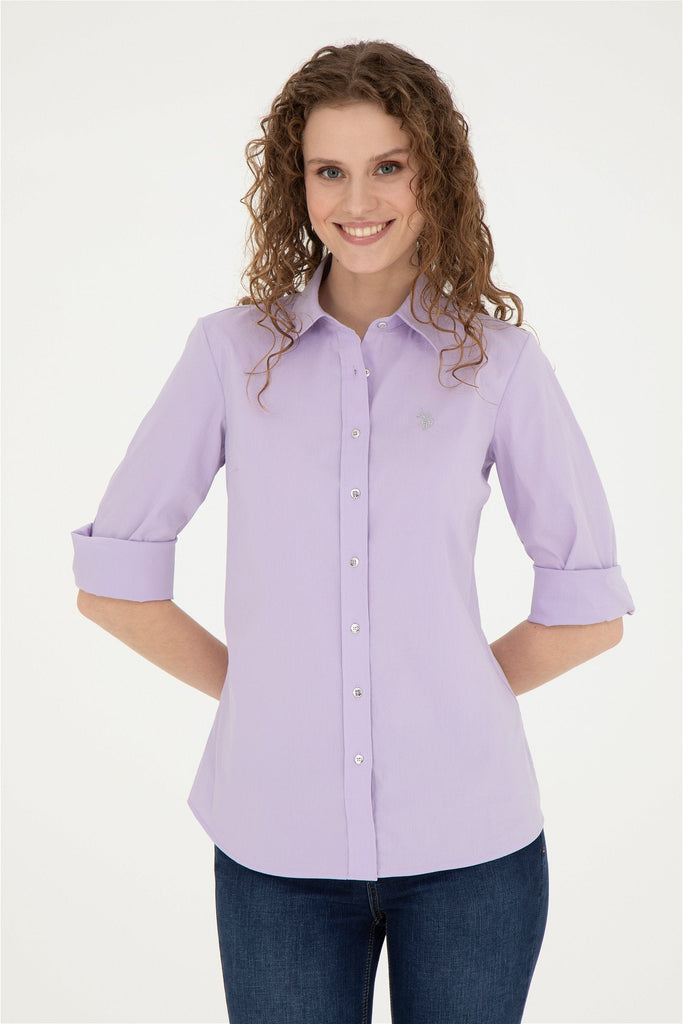 U.S. Polo Assn. ljubičasta ženska košulja s 3/4 rukavima