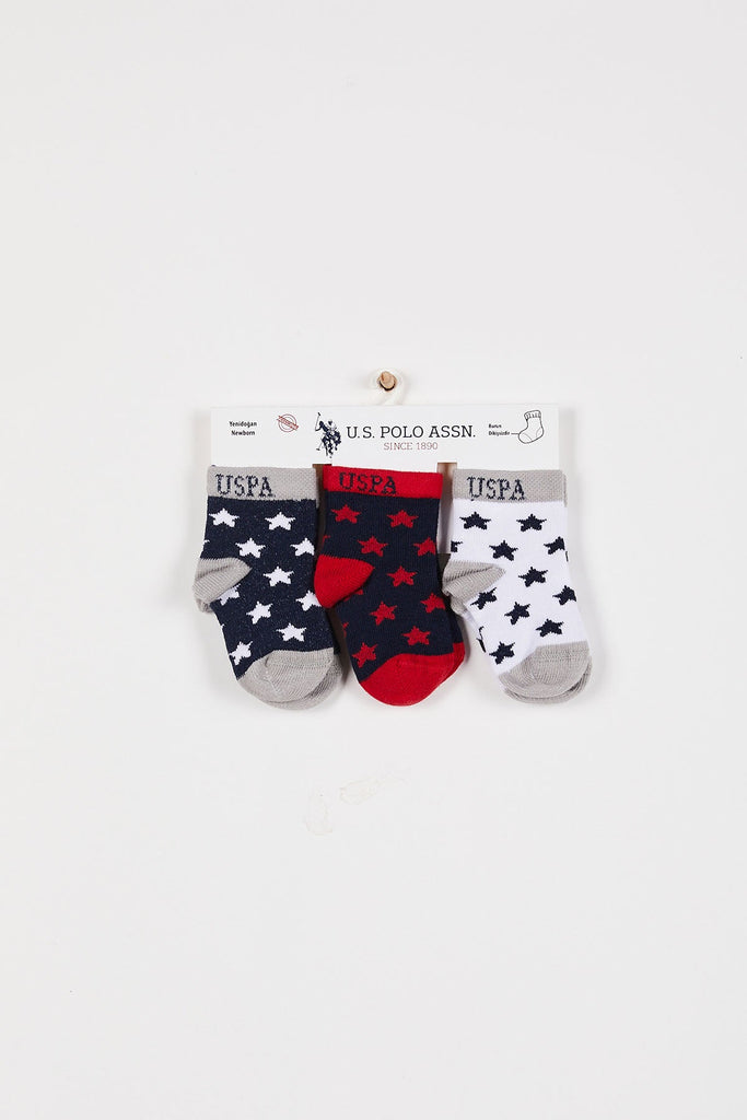 U.S. Polo Assn. šarene čarape za bebe sa zvjezdama
