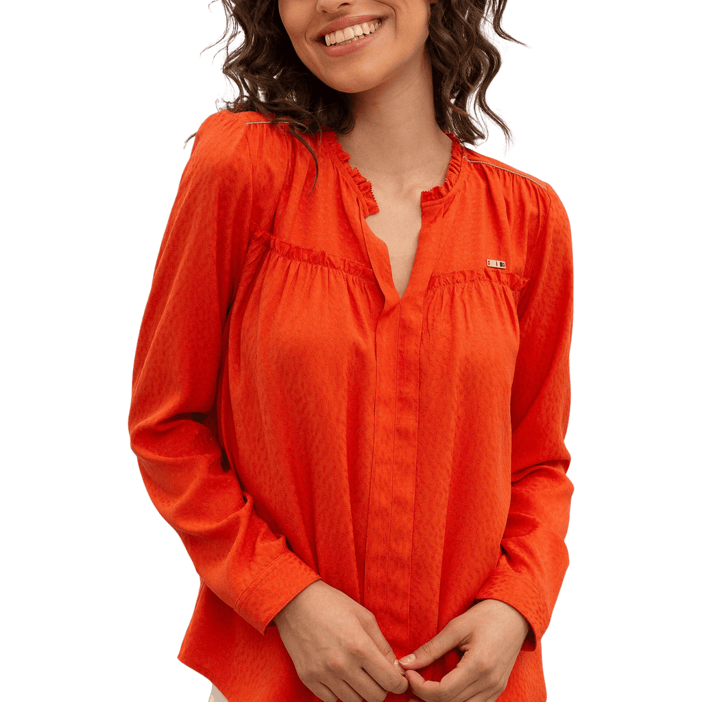 U.S. Polo Assn. narandžasta ženska bluza sa naborima