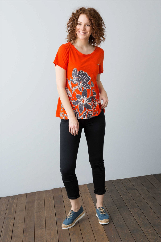 U.S. Polo Assn. narandžasta ženska majica sa printom