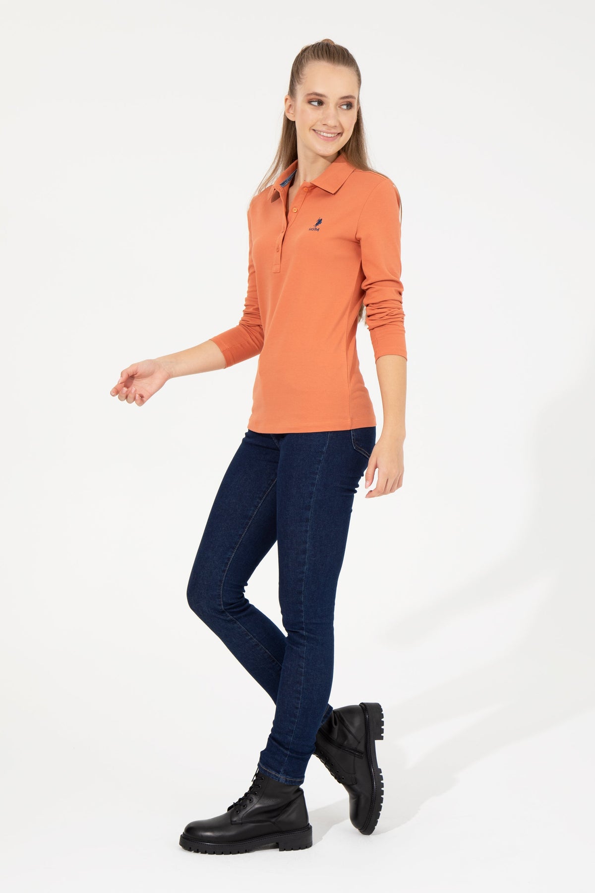 U.S. Polo Assn. BASIC narandžasta ženska polo majica