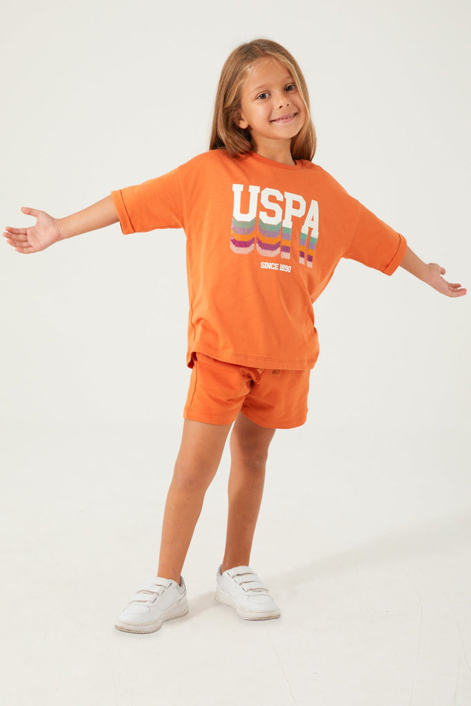 U.S. Polo Assn. narandžasti komplet za djevojčice (US1405-G-PEACH) 5