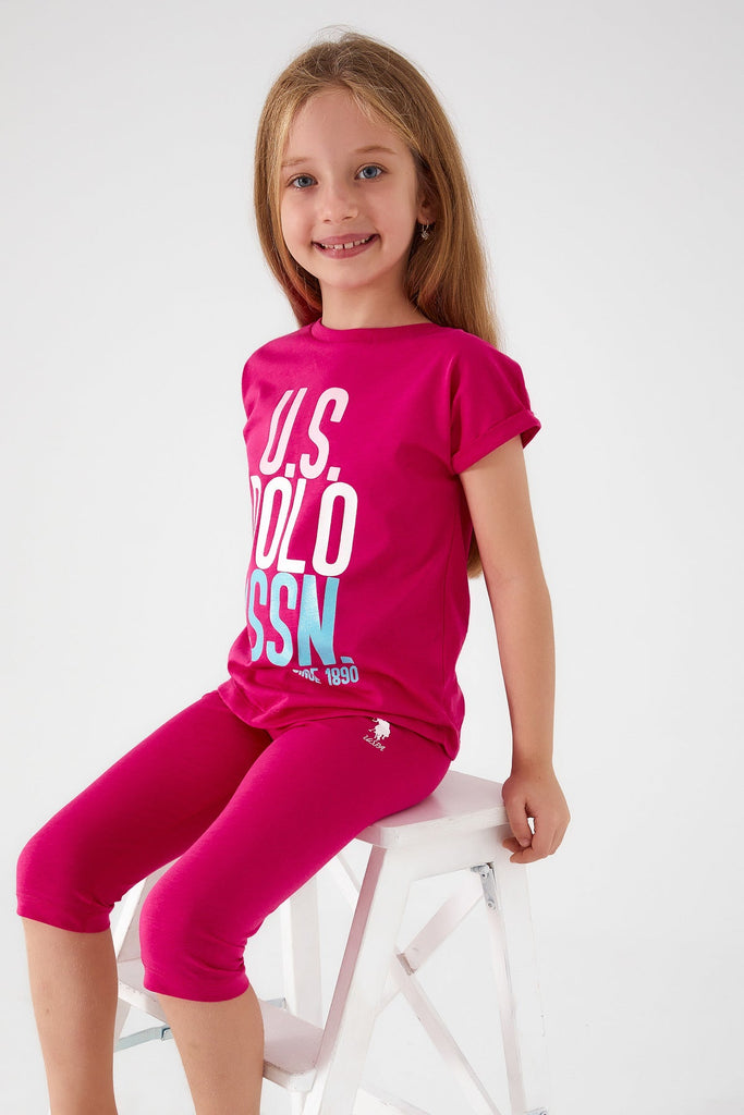 U.S. Polo Assn. pink komplet za djevojčice (US1402-4-FUCHSIA) 1