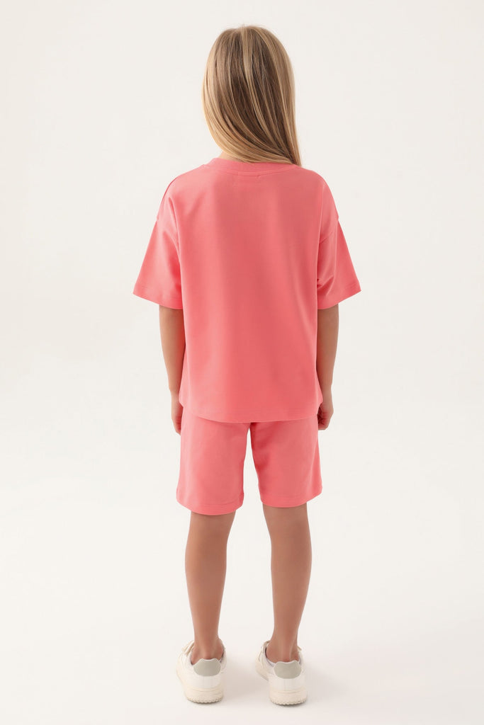 U.S. Polo Assn. jednobojni pink komplet za djevojčice-[SKU]