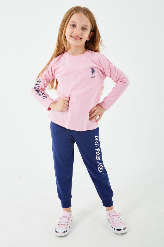 U.S. Polo Assn. pink pidžama za djevojčice (US1208-4-Sugar Pink) 3