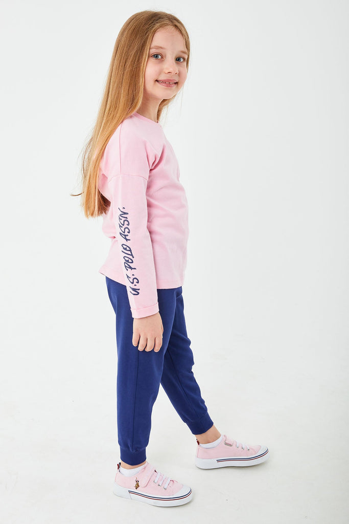 U.S. Polo Assn. pink pidžama za djevojčice (US1208-4-Sugar Pink) 4