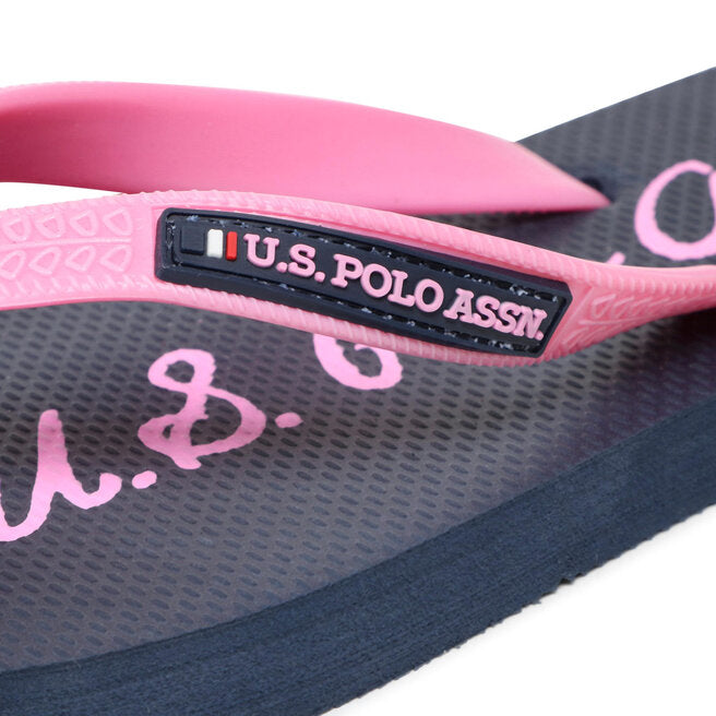 U.S. Polo Assn. pink ženske japanke sa potpisom uzduž