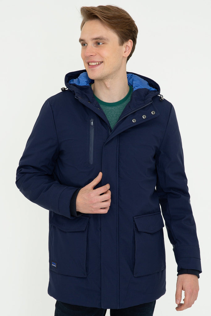 U.S. Polo Assn. plava muška jakna s kapuljačom
