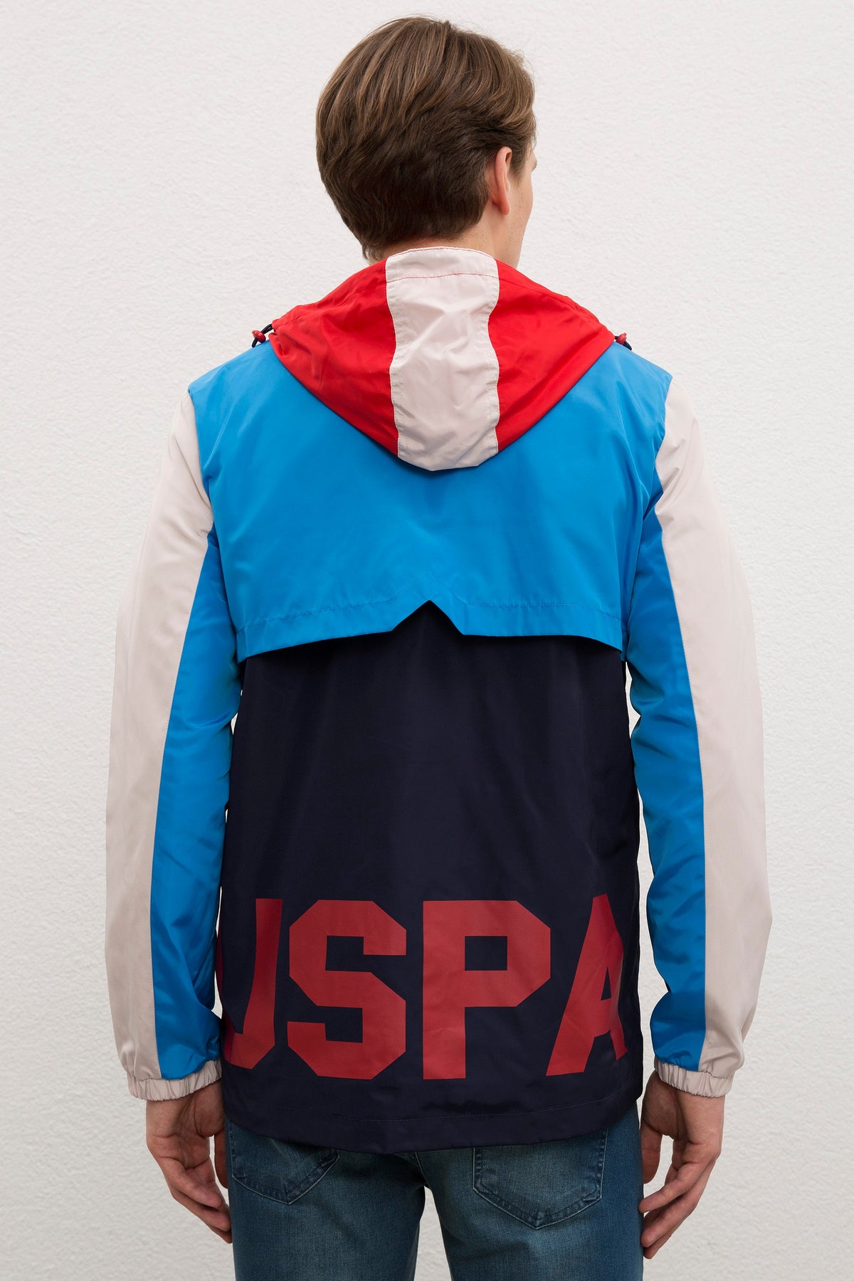 U.S. Polo Assn. plava muška jakna kontrastnih detalja