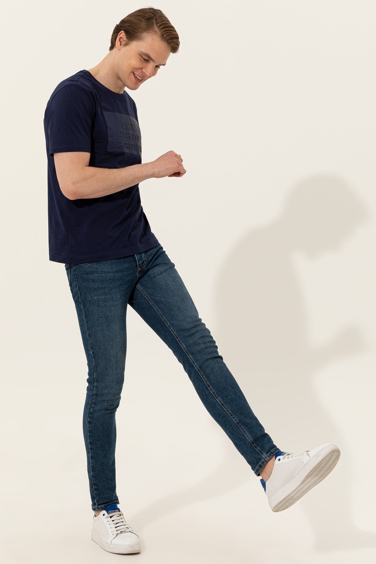 U.S. Polo Assn. plava muška majica sa natpisom
