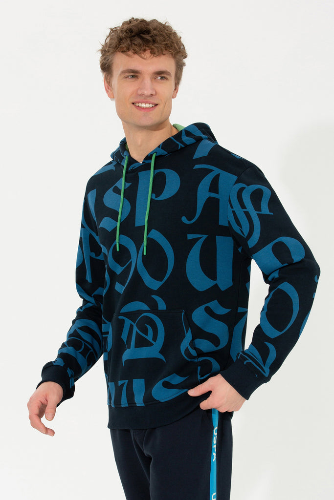 U.S. Polo Assn. plava muška majica s kapuljačom-[SKU]