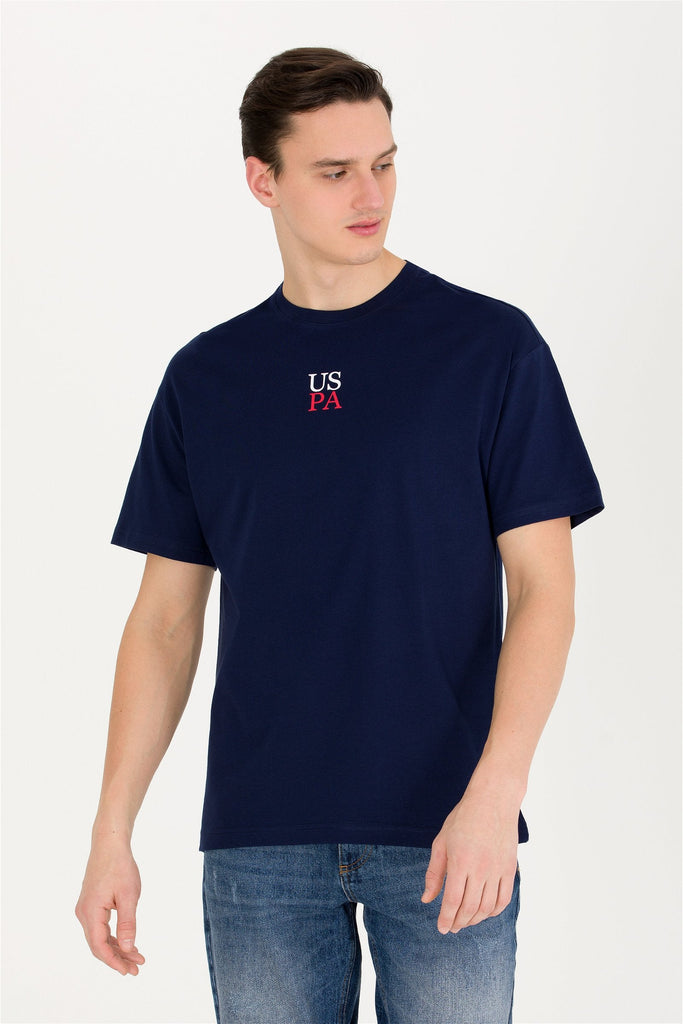 U.S. Polo Assn. plava muška majica s kontrastnim rubom