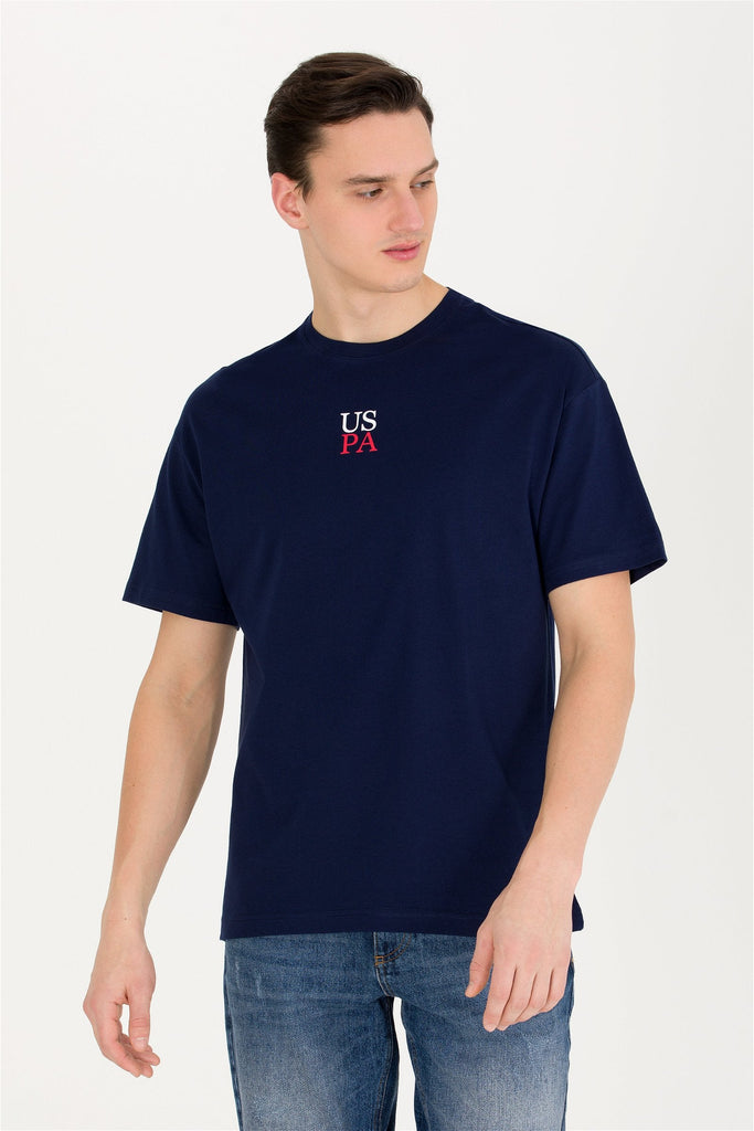 U.S. Polo Assn. plava muška majica s kontrastnim rubom-[SKU]