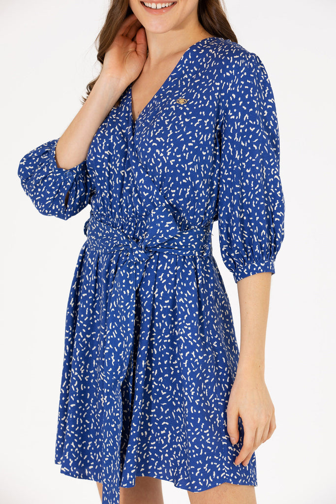 U.S. Polo Assn. plava ženska haljina s uzorkom cvjetića