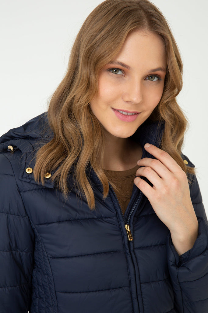 U.S. Polo Assn. plava ženska jakna sa zlatnim detaljima