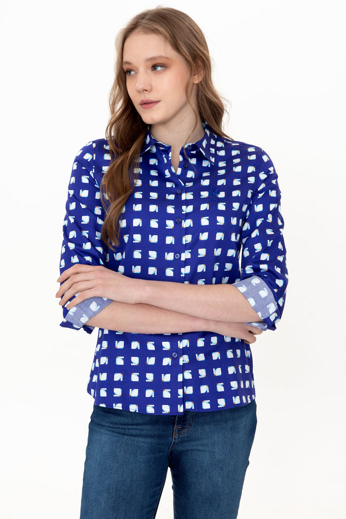 U.S. Polo Assn. plava ženska košulja sa logom brenda