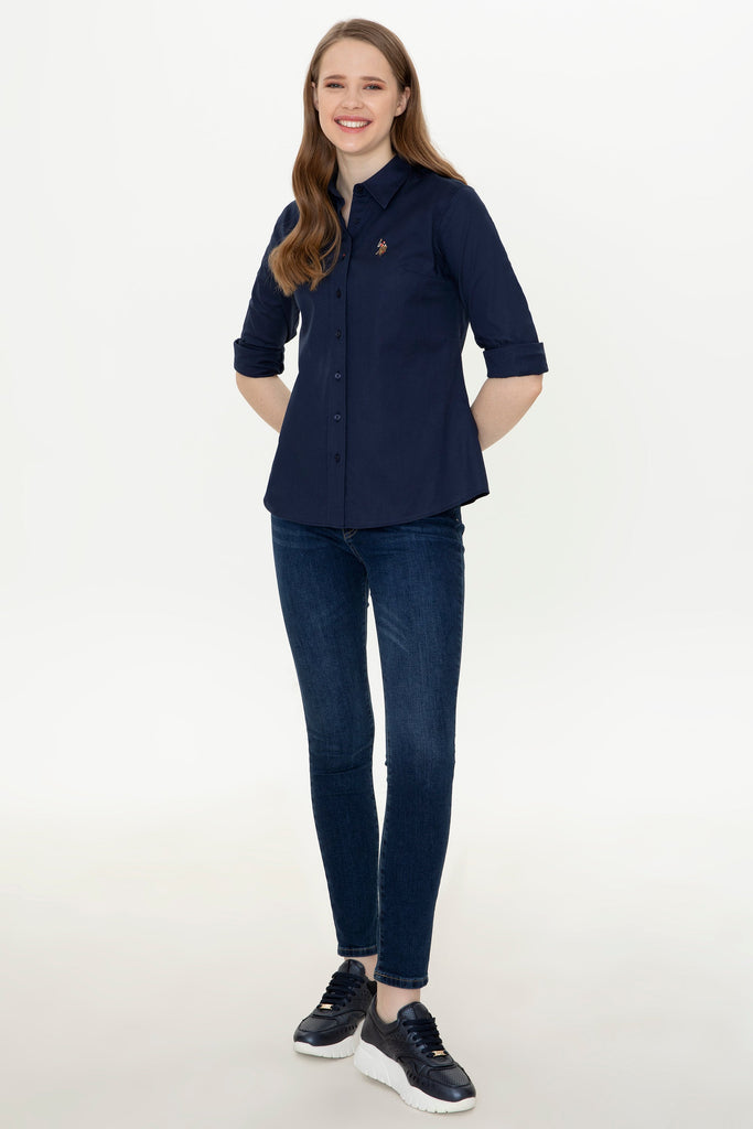 U.S. Polo Assn. plava ženska košulja sa dugim rukavima