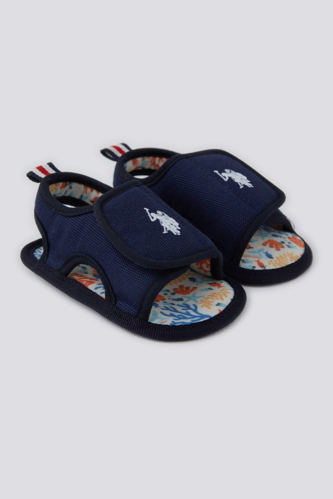 U.S. Polo Assn. plave bebi sandale s cvjetnim uzorkom