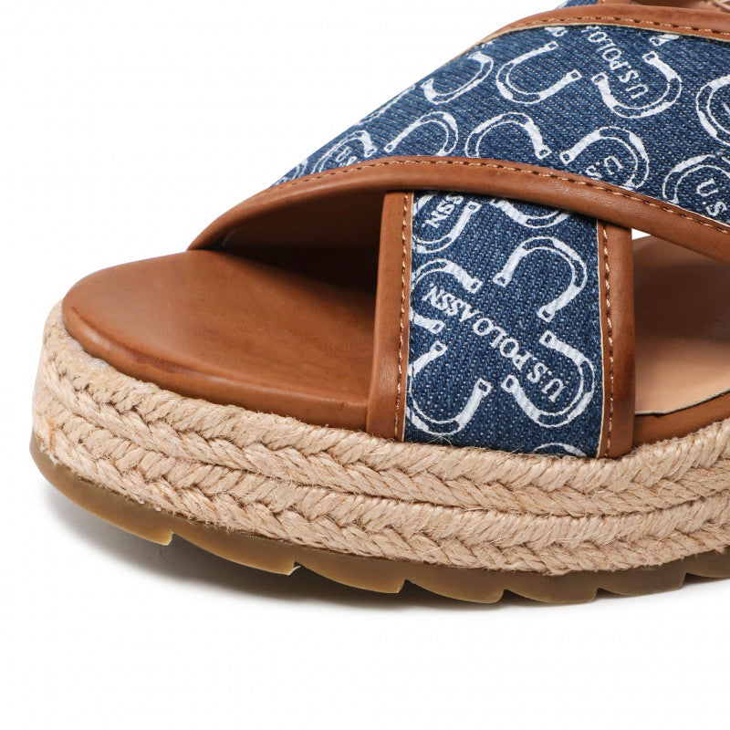 U.S. Polo Assn. plave ženske sandale s uzorkom potkove