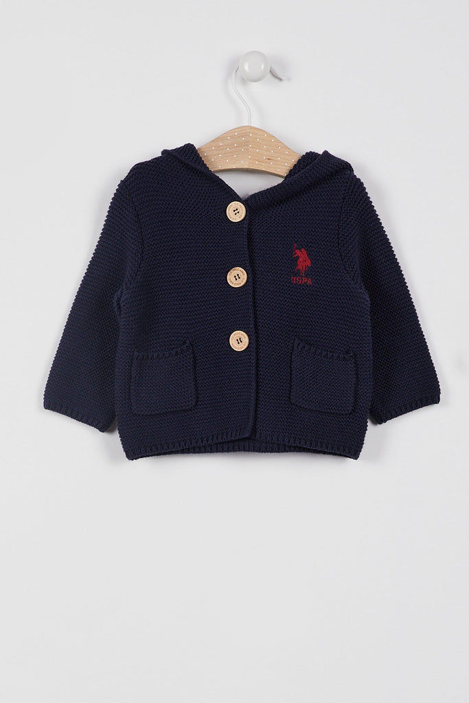 U.S. Polo Assn. plavi džemper za bebe s dugmićima
