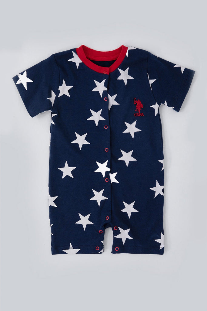 U.S. Polo Assn. plavi kombinezon za bebe sa zvijezdama