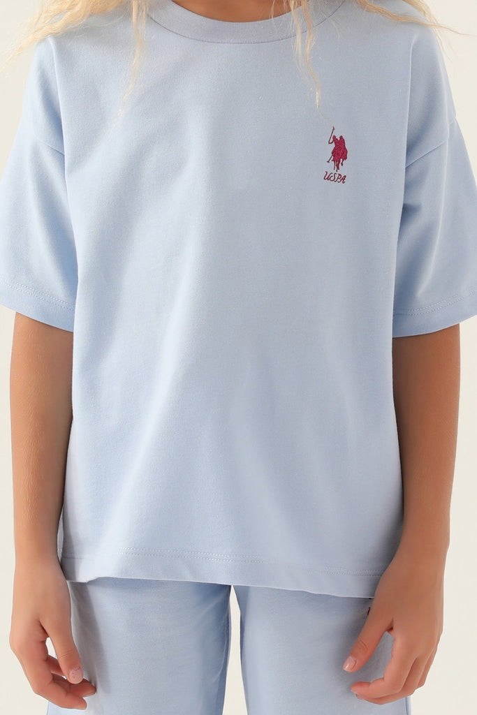 U.S. Polo Assn. plavi sportski komplet za djevojčice-[SKU]