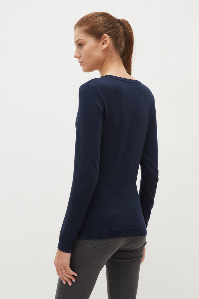 U.S. Polo Assn. plavi ženski džemper s V-izrezom