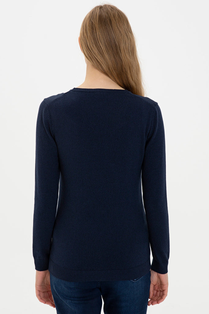 U.S. Polo Assn. plavi ženski džemper sa V-izrezom