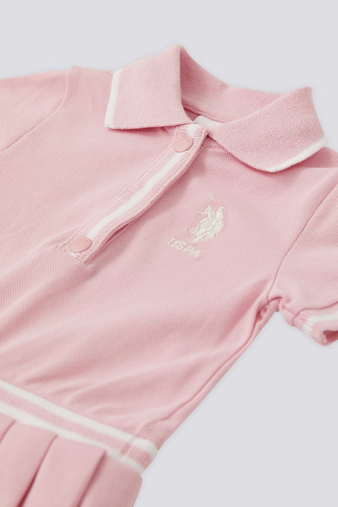 U.S. Polo Assn. roza haljina za bebe s volanima