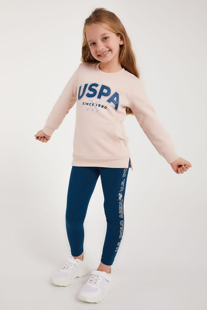 U.S. Polo Assn. roza trenerka za djevojčice (US1236-4-Powder) 3