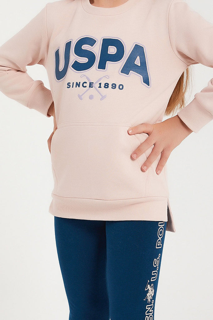 U.S. Polo Assn. roza trenerka za djevojčice (US1236-4-Powder) 4