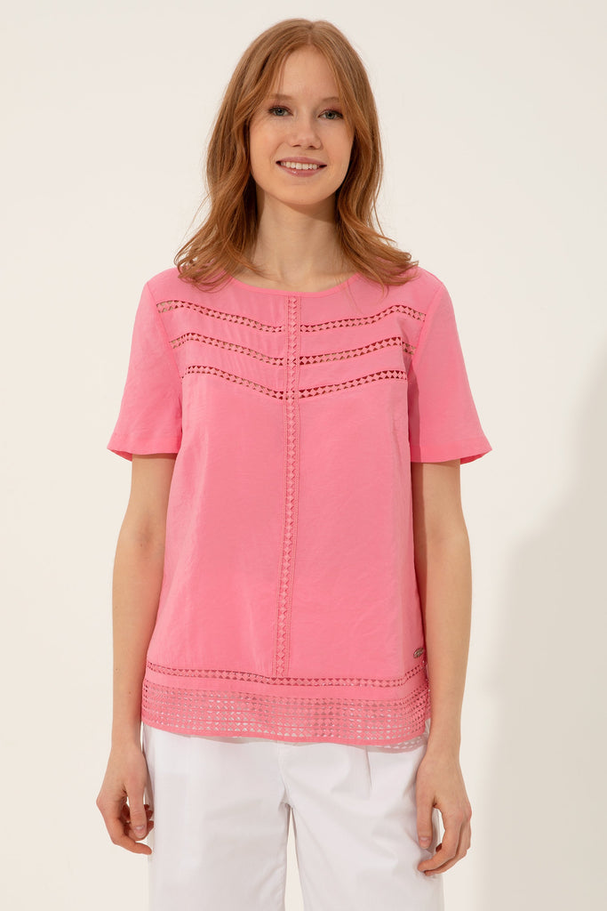 U.S. Polo Assn. roza ženska košulja čipkastih detalja