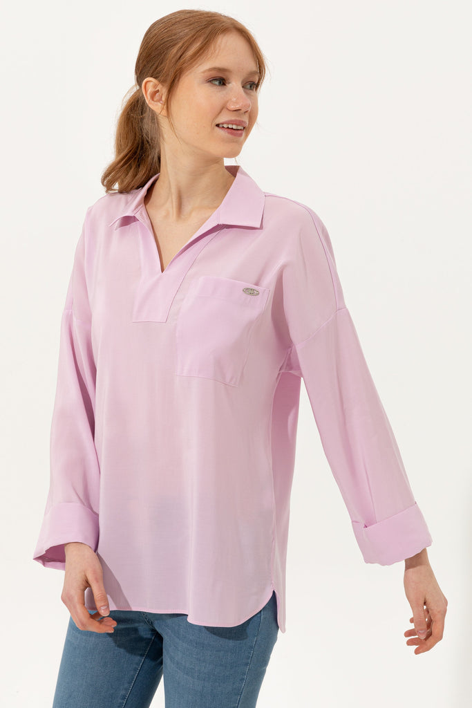 U.S. Polo Assn. roza ženska košulja s džepom-[SKU]