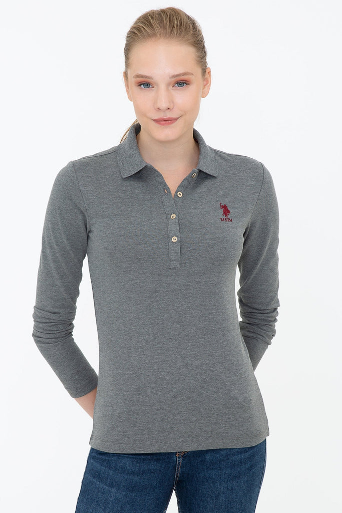 U.S. Polo Assn. siva ženska polo majica (1255389VR081) 1