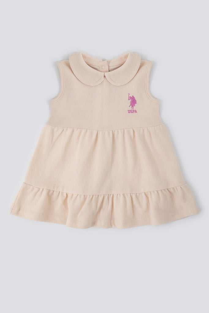U.S. Polo Assn. smeđa haljina za bebe (USB1250-ALMOND) 1