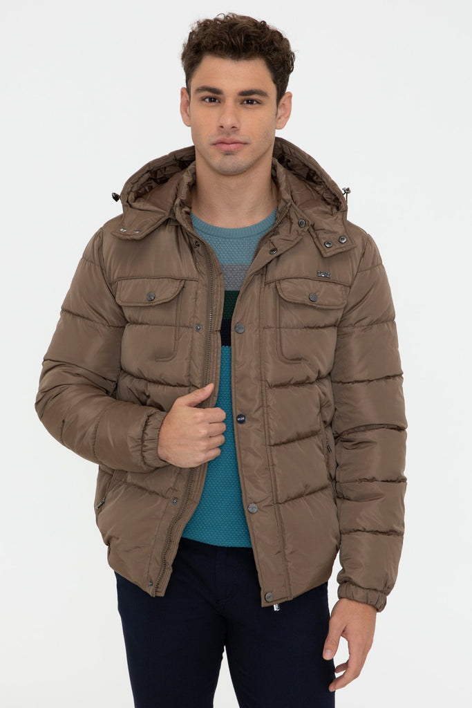 U.S. Polo Assn. smeđa muška jakna s kapuljačom