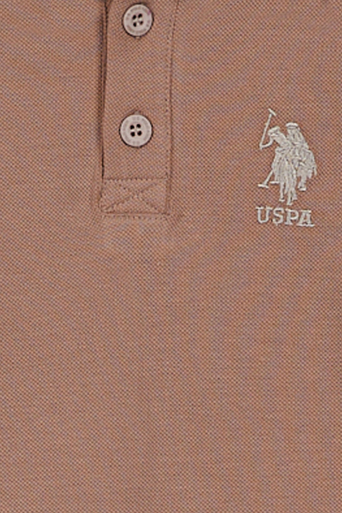 U.S. Polo Assn. smeđa majica s ovratnikom za bebe